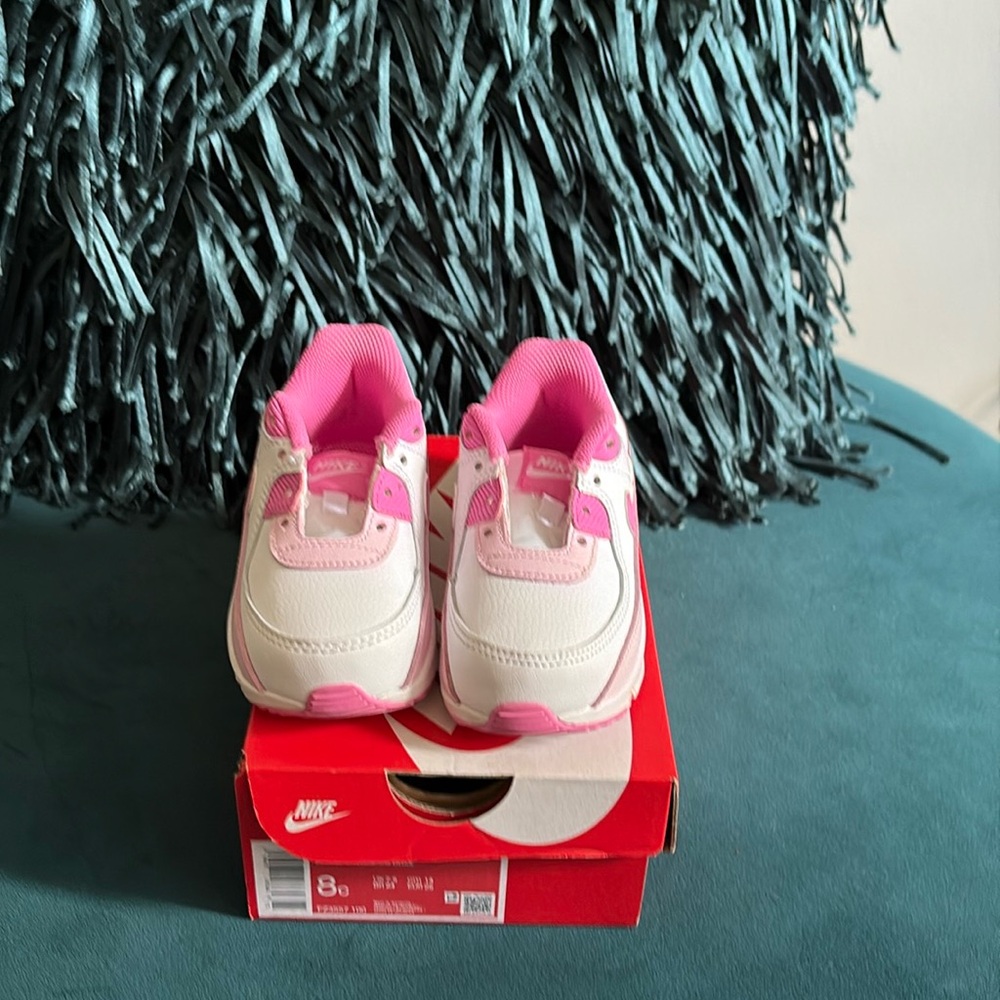 Nike Kids Pink and White Sneakers Preloved